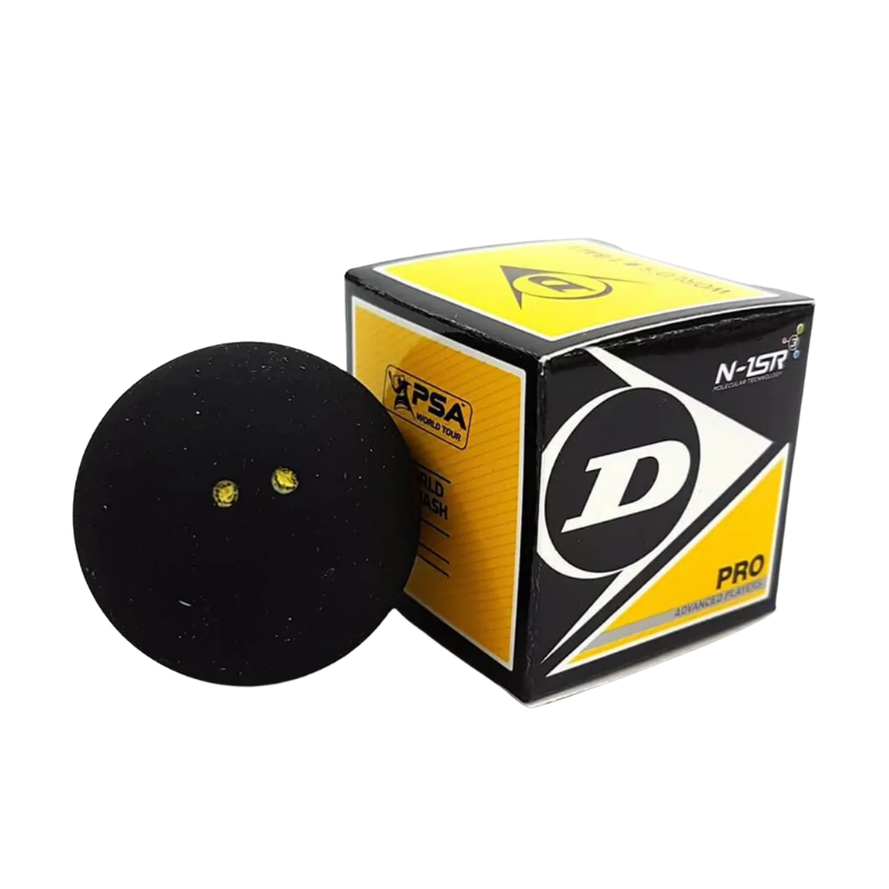 Dunlop Pro Double Yellow Dot Squash Ball - Single Ball
