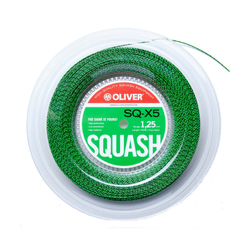 Oliver SQ-X5 1.25 Black/Green Squash String Strung Set