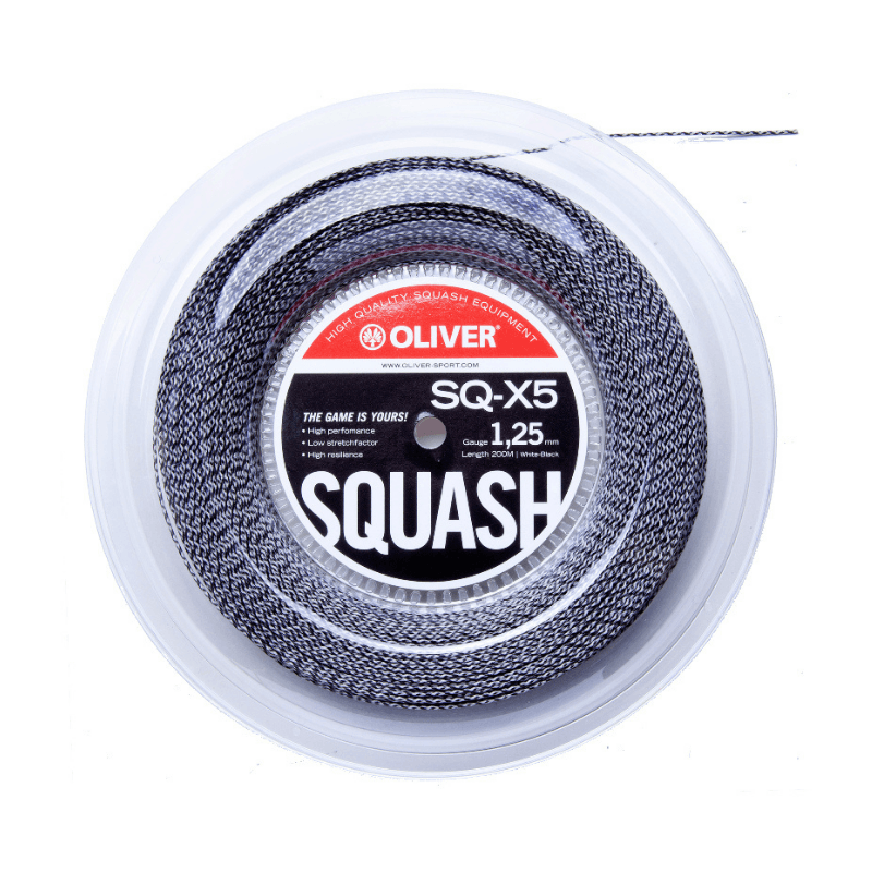 Oliver SQ-X5 1.25 Black/White Squash String Strung Set